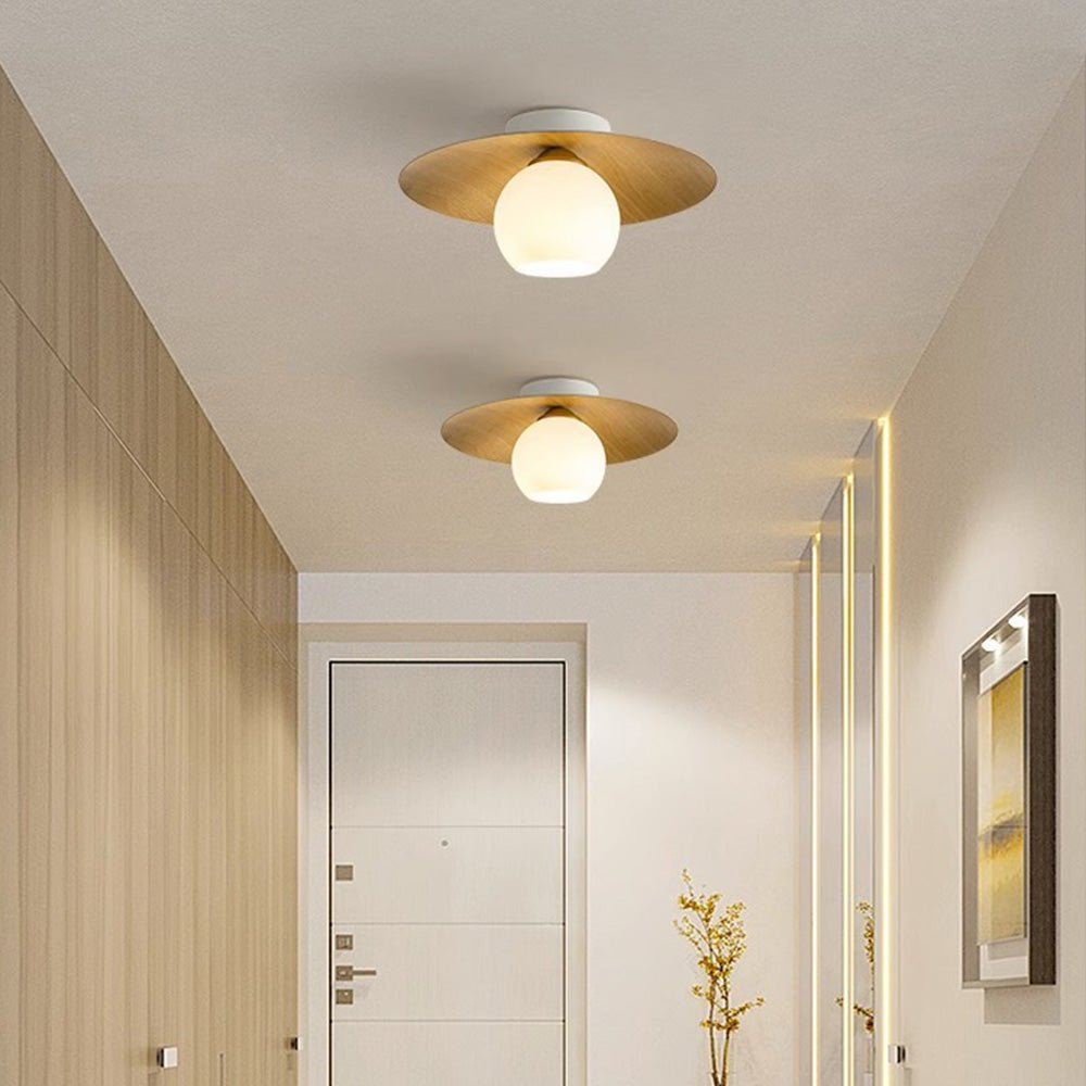 Lampada da soffitto Sareno – Struttura in ferro – Vetro – Ø 35 cm – Design moderno per il soggiorno