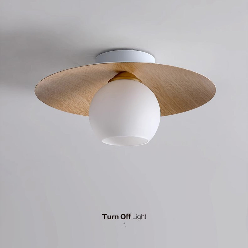 Lampada da soffitto Sareno – Struttura in ferro – Vetro – Ø 35 cm – Design moderno per il soggiorno