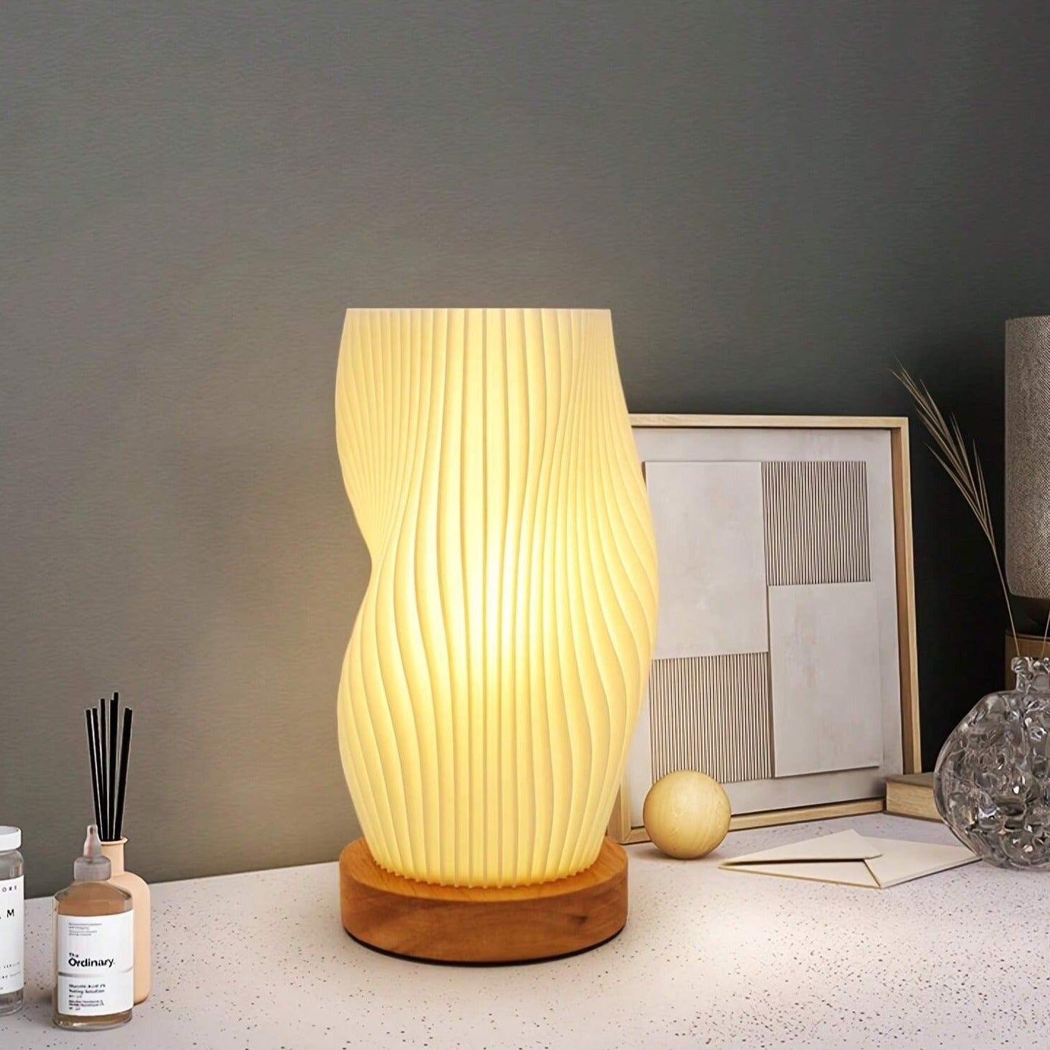 Lampada da tavolo Sareno – Metallo & ABS – Bianco caldo/Bianco naturale – 20,5×11 cm/28×16 cm – Dimmerabile per Accenti Eleganti