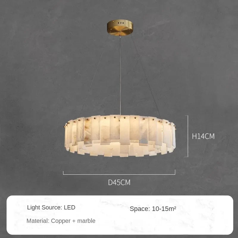 LumiMarble | Elegante Lampada a Sospensione in Marmo e Rame