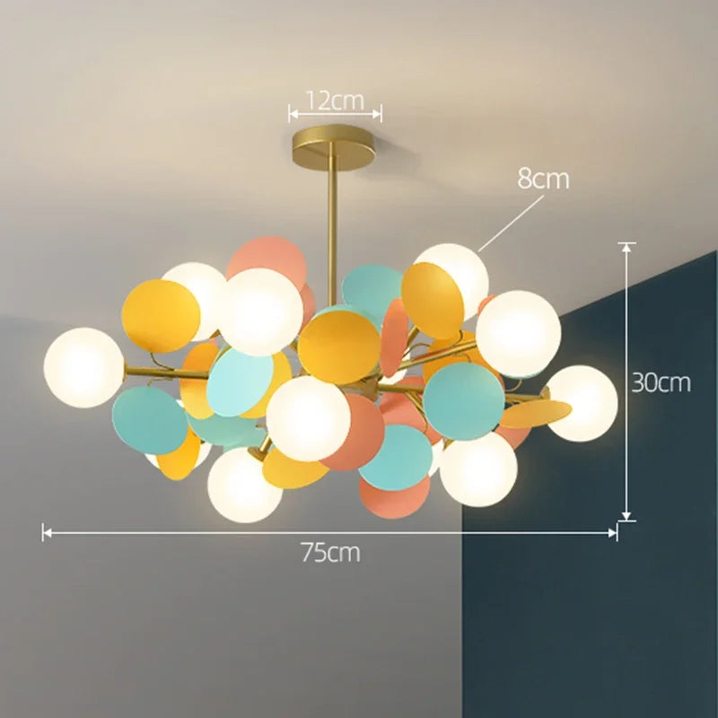 NatureGlow Lampadario a Rami Colorati
