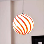 Lampada a Sospensione con Sfera di Vetro Colorata
