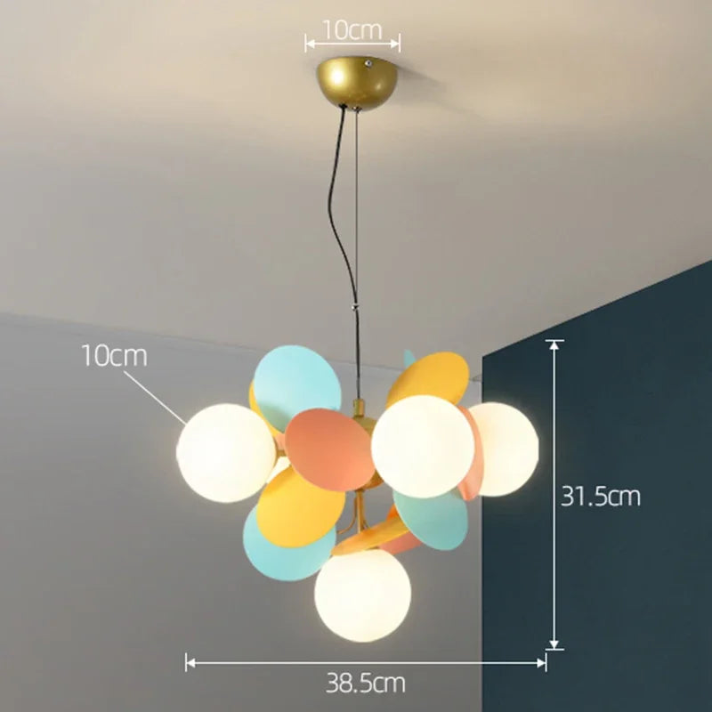 NatureGlow Lampadario a Rami Colorati
