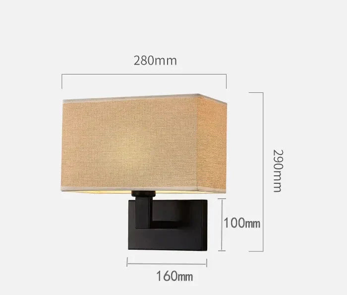Lampada da Parete Moderna con Paralume in Tessuto
