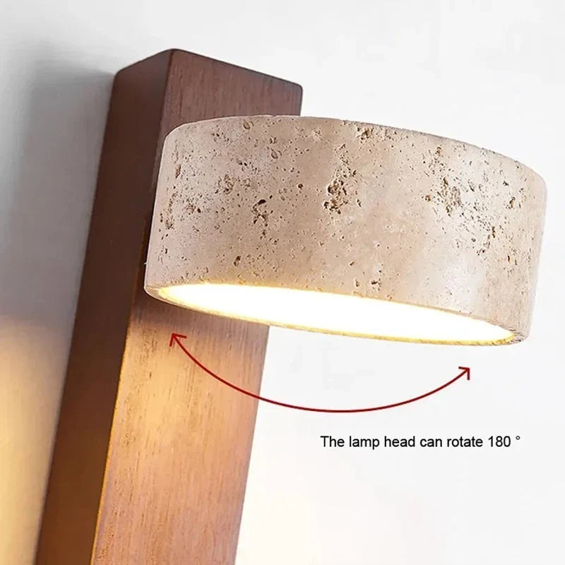 AureaCave Wabi-Sabi Lampada da Parete in Travertino