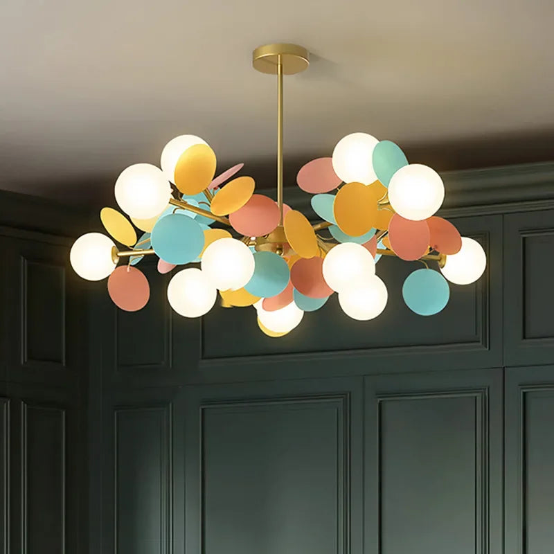 NatureGlow Lampadario a Rami Colorati