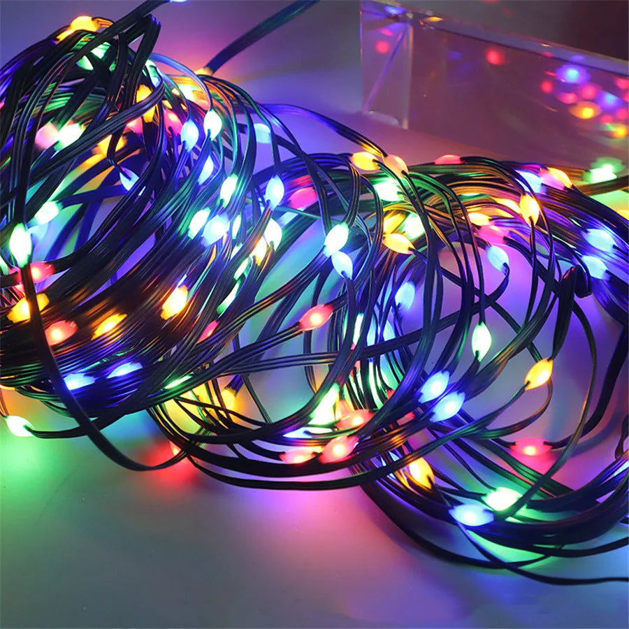 Illuminazione Natalizia a LED Impermeabile per Esterni – Catena Luminosa per Giardino e Terrazzo