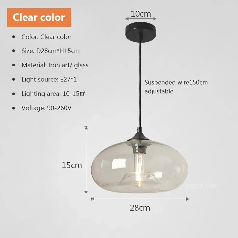 Lampada a Sospensione Moderna Colorata in Vetro