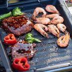 Piastra Grill in Ghisa Feurossa Piastra Ribaltabile | Per Grill a Gas & Fornelli | 25 × 30 cm | Per Pizza, Carne, Verdure & Pesce