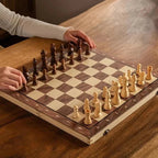 Set di Scacchi Pieghevole in Legno