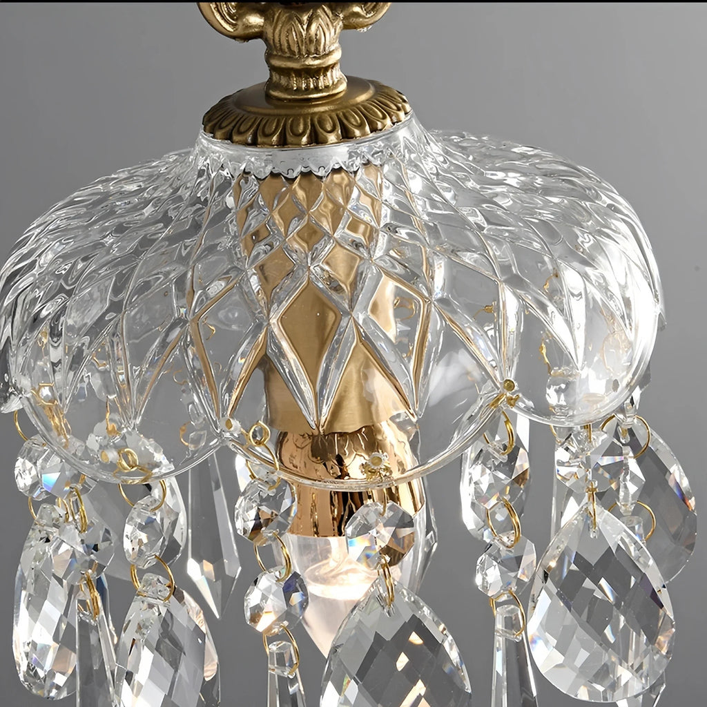Lampada a sospensione in vetro retro francese