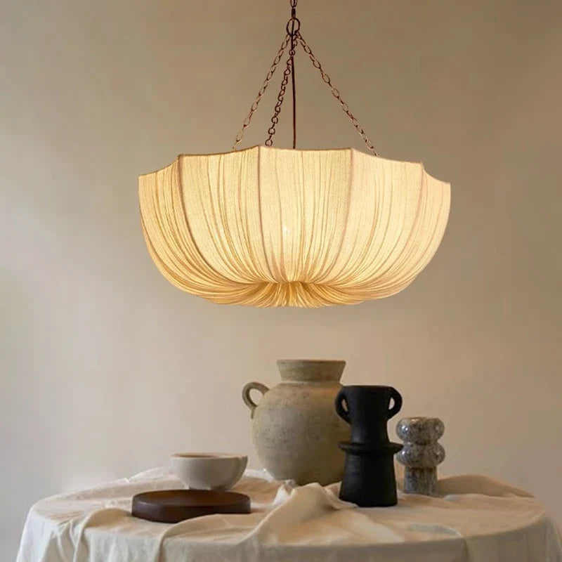KumoWabi Lampada a Sospensione in Tessuto Giapponese Wabi-Sabi