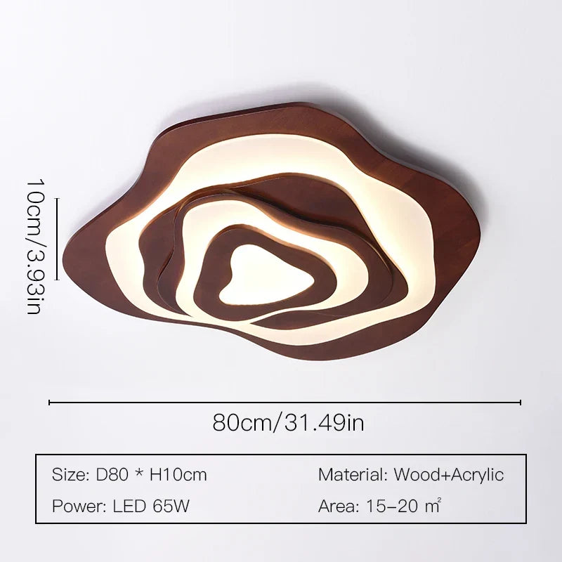 Lampadario LED in legno scandinavo chic
