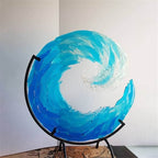 OceanFlow - Scultura in vetro artistica di Maestosa Onda Oceanica