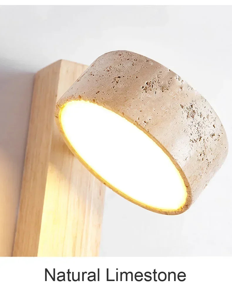 AureaCave Wabi-Sabi Lampada da Parete in Travertino