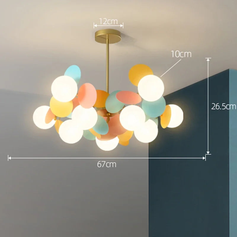 NatureGlow Lampadario a Rami Colorati