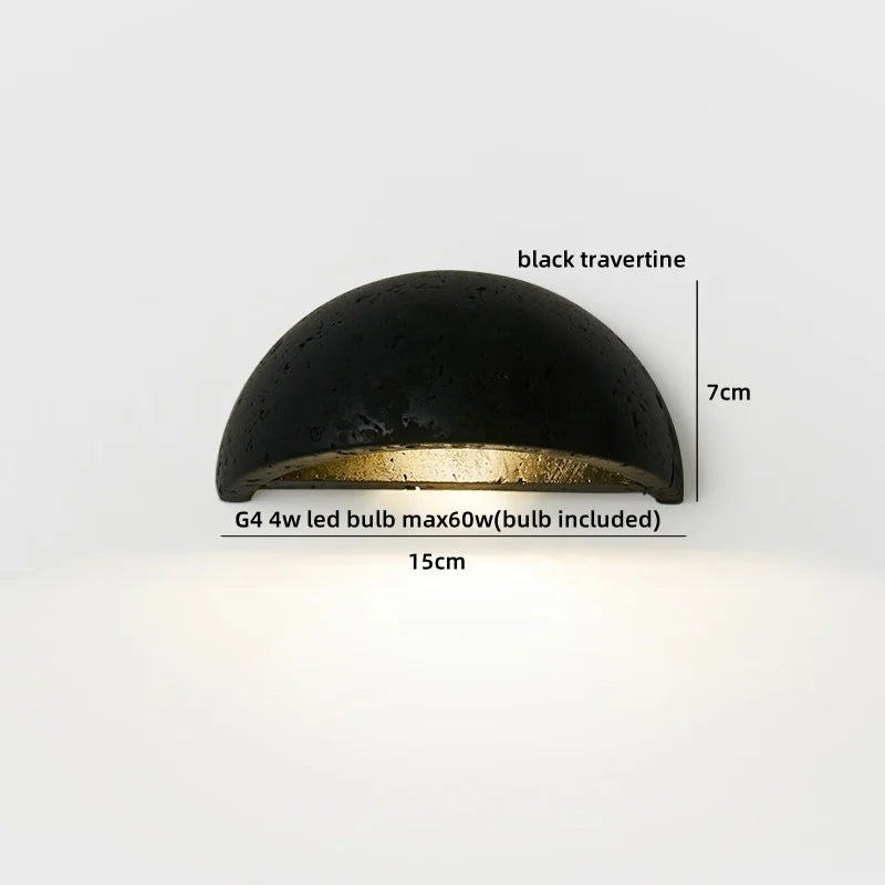 TerraLume Wabi-Sabi Travertino Lampada da Parete LED