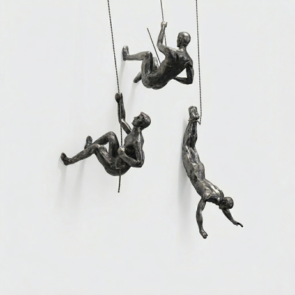 Scultura da Parete Decorativa Figure Arrampicata
