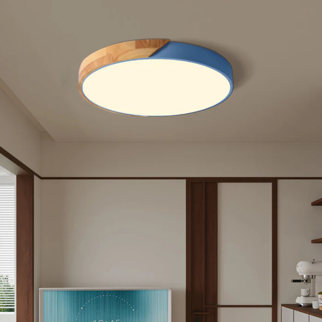 Lampada da soffitto LED in legno scandinavo – Design moderno a incasso per un'atmosfera accogliente