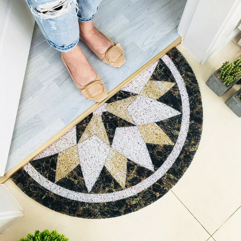 FloraMat - Tappetino rotondo elegante con audaci motivi geometrici