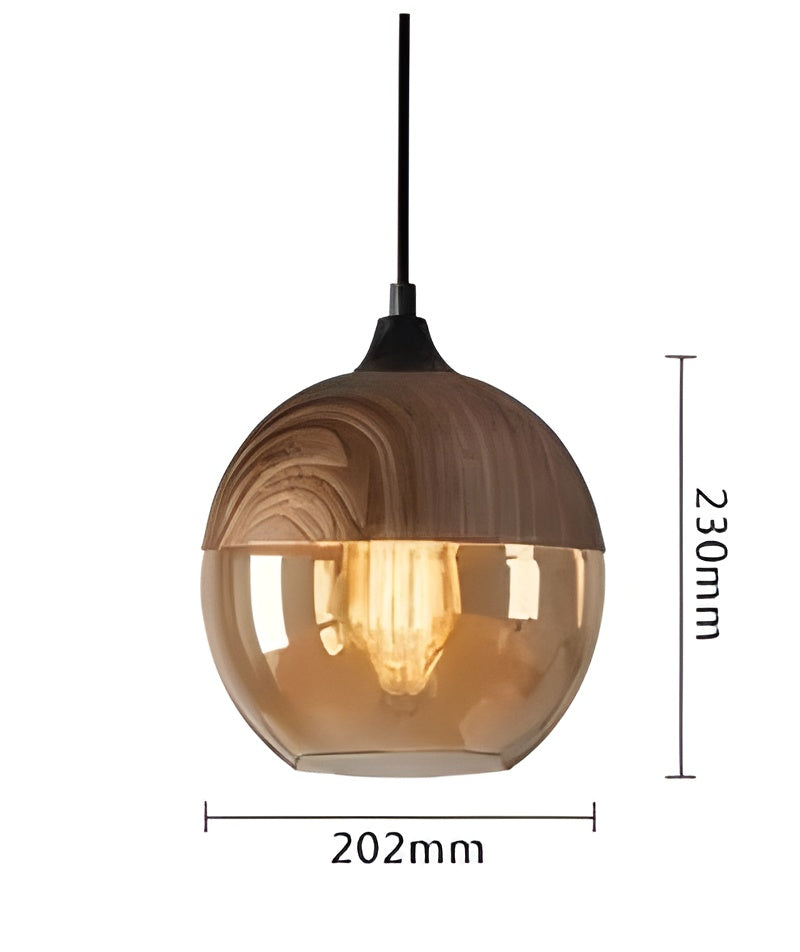 RusticLuxe Light - Lampada a sospensione vintage in legno