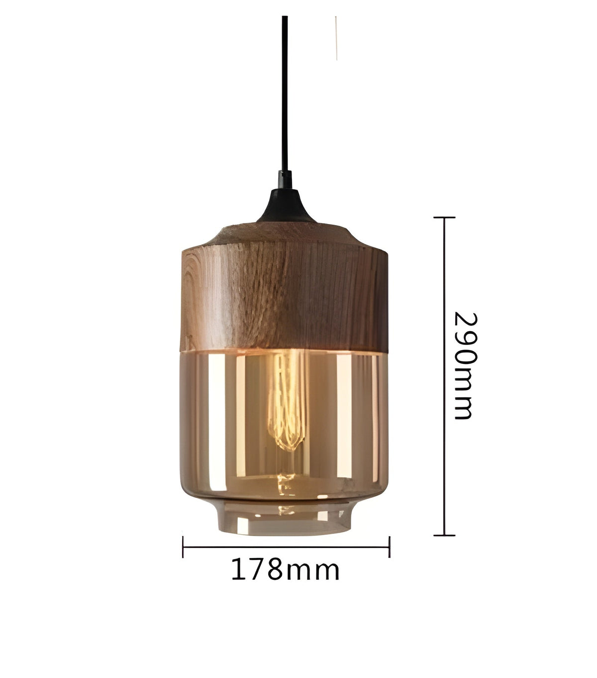 RusticLuxe Light - Lampada a sospensione vintage in legno