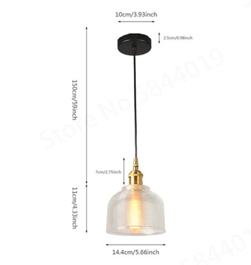 Lampada a sospensione in vetro retro | Design vintage europeo