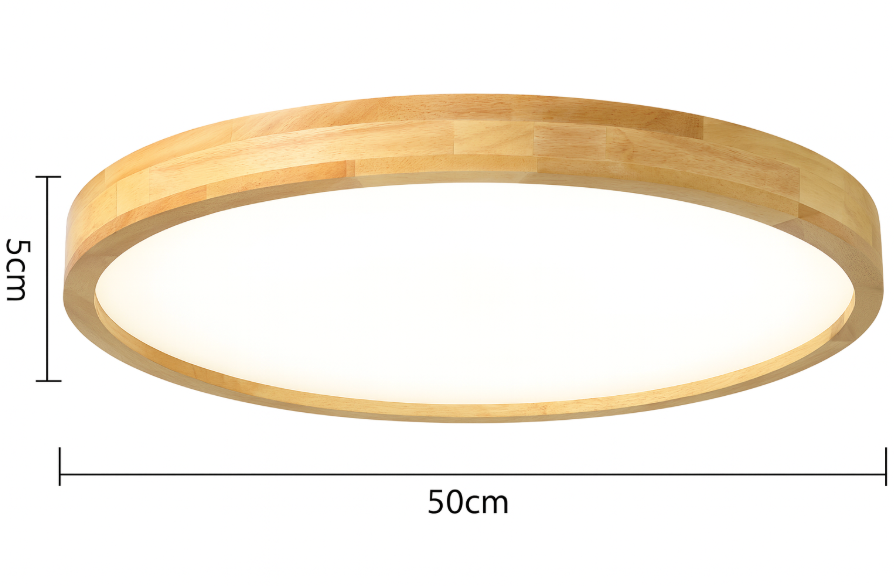 Lampada da soffitto a LED rotonda ultra-sottile in legno massello nordico 1 luce
