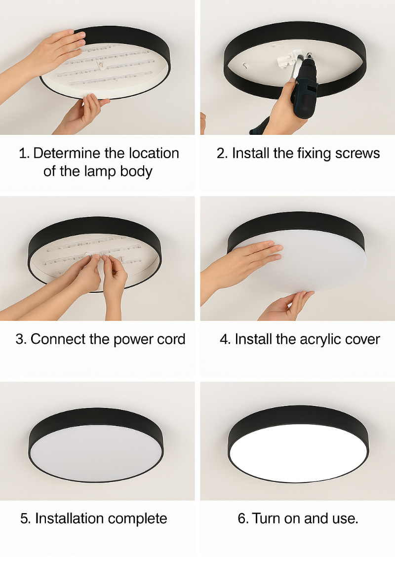 Lampada da soffitto a LED rotonda ultra-sottile in legno massello nordico 1 luce
