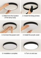 Lampada da soffitto a LED rotonda ultra-sottile in legno massello nordico 1 luce