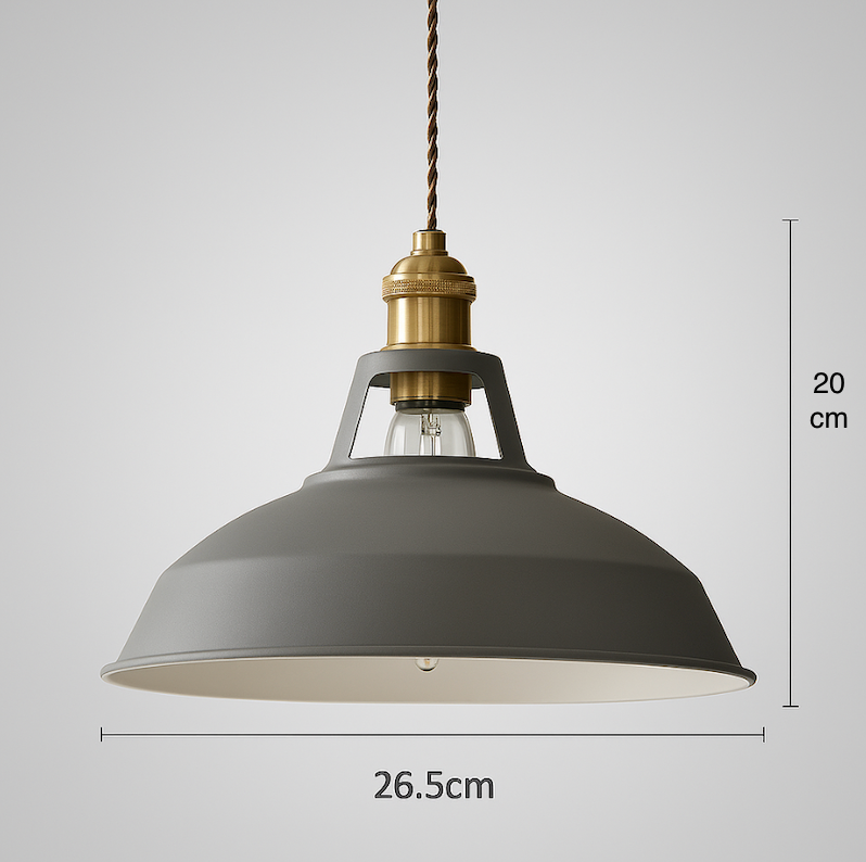 Lampada a sospensione a cupola in metallo colorato industriale LED 1-luce