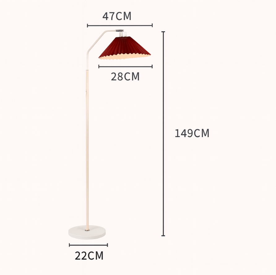 Lampada da Terra LED Minimalista con Paralume Pieghettato