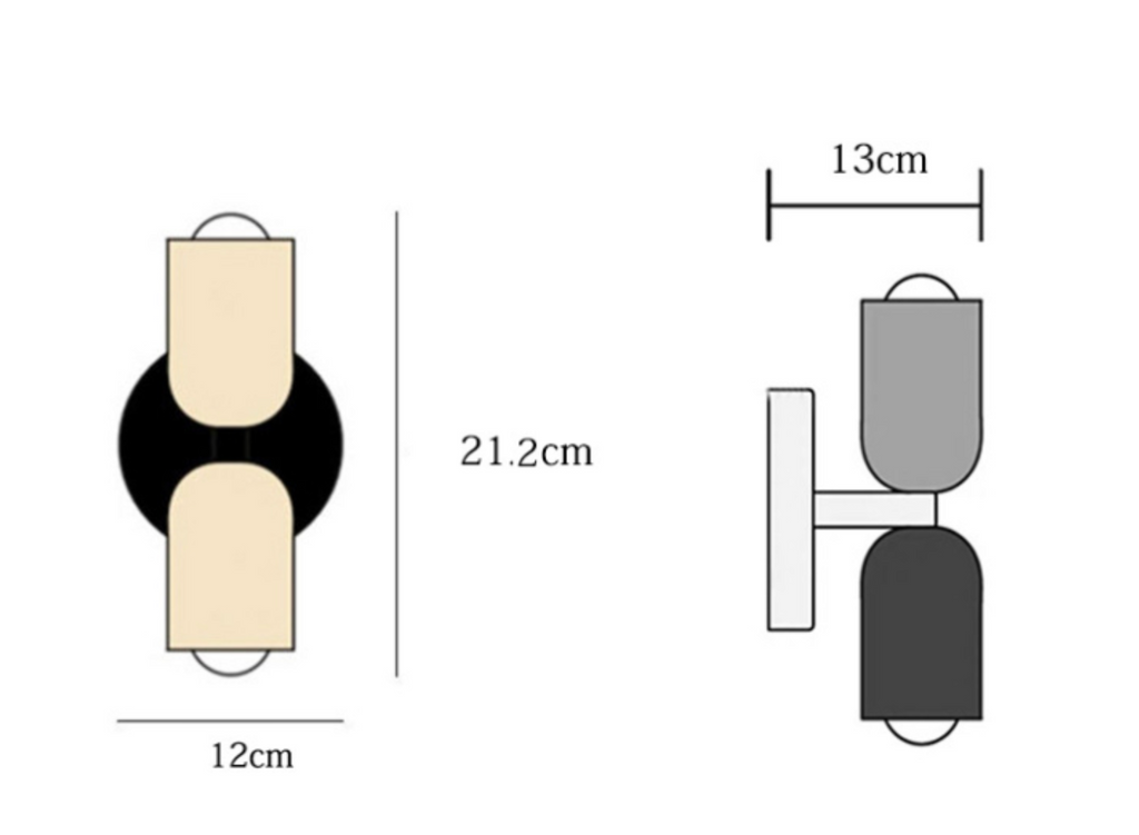 Applique da Parete a Cilindro LED 2 Luci Moderno Minimalista