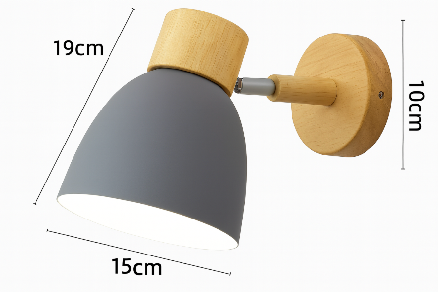 Applique a parete LED in legno a cono moderno minimalista | 1 luce