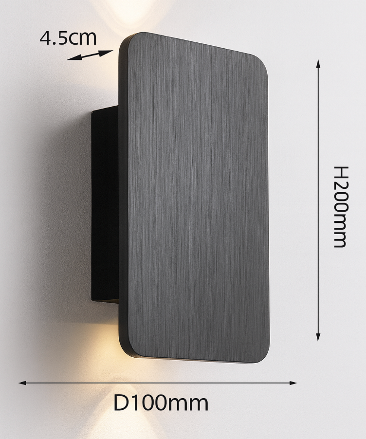 Applique da parete LED rettangolare in vetro minimalista nordico 2 luci