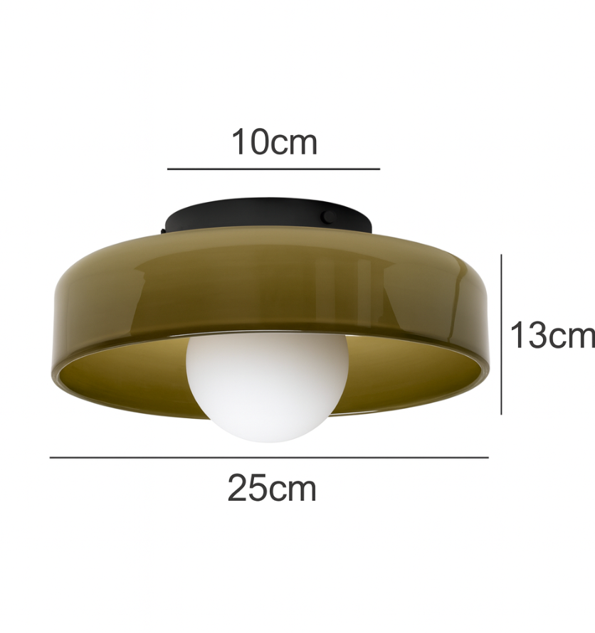 Luce a Disco in Vetro Nordico per Parete e Soffitto LED 1-luce