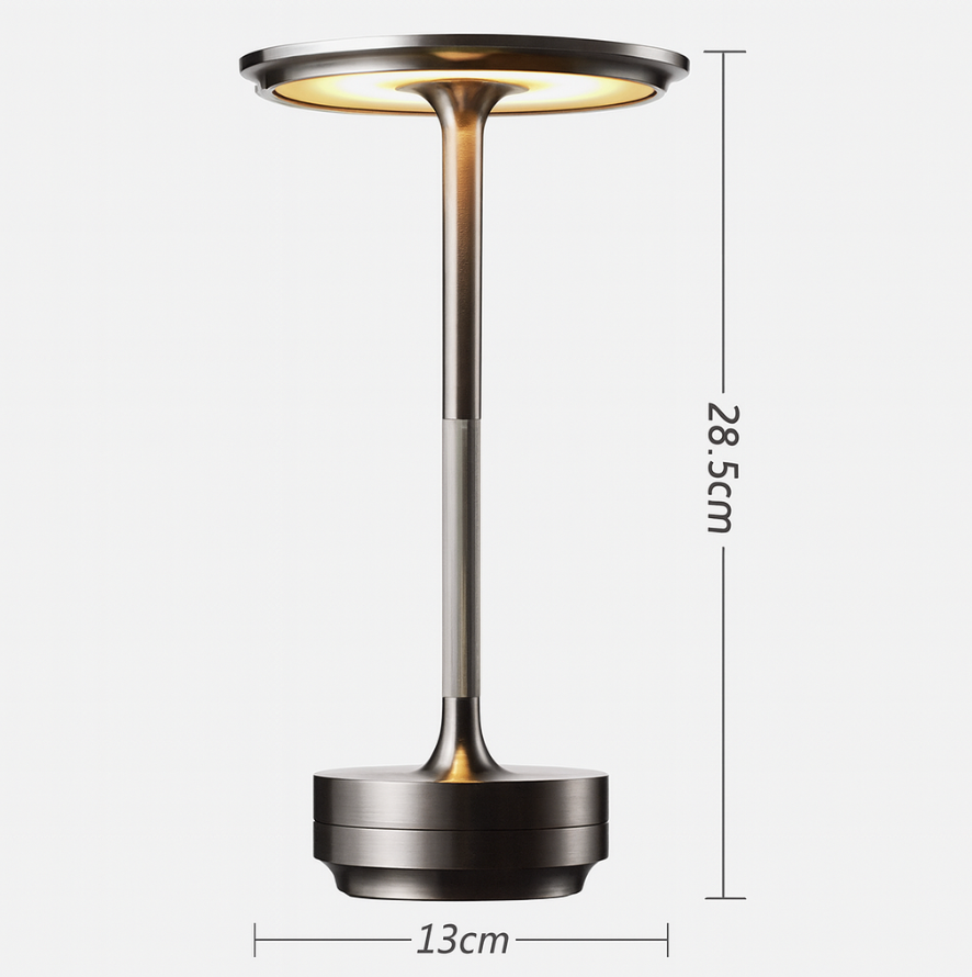 Lampada da Tavolo Ricaricabile LED a Cono in Ottone Moderno 1 Luce