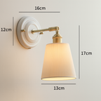 Applique da parete vintage in ceramica giapponese con ottone a 1 luce