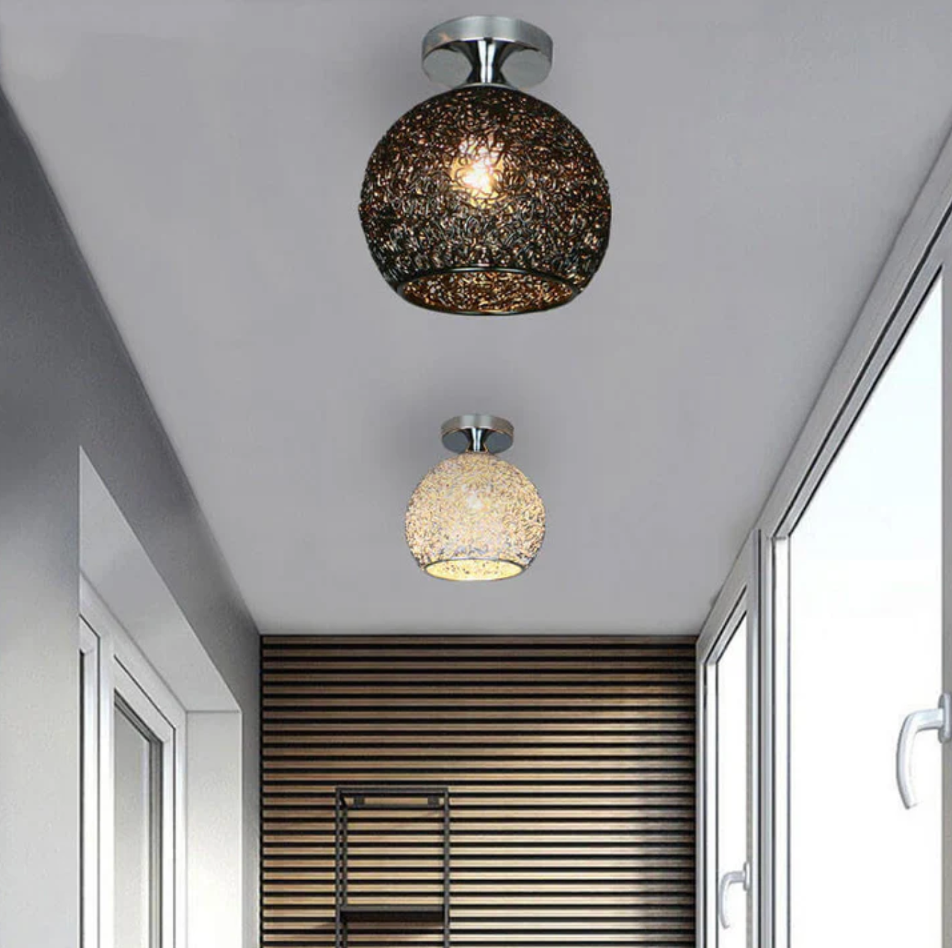 Lampada da soffitto a globo in metallo moderna