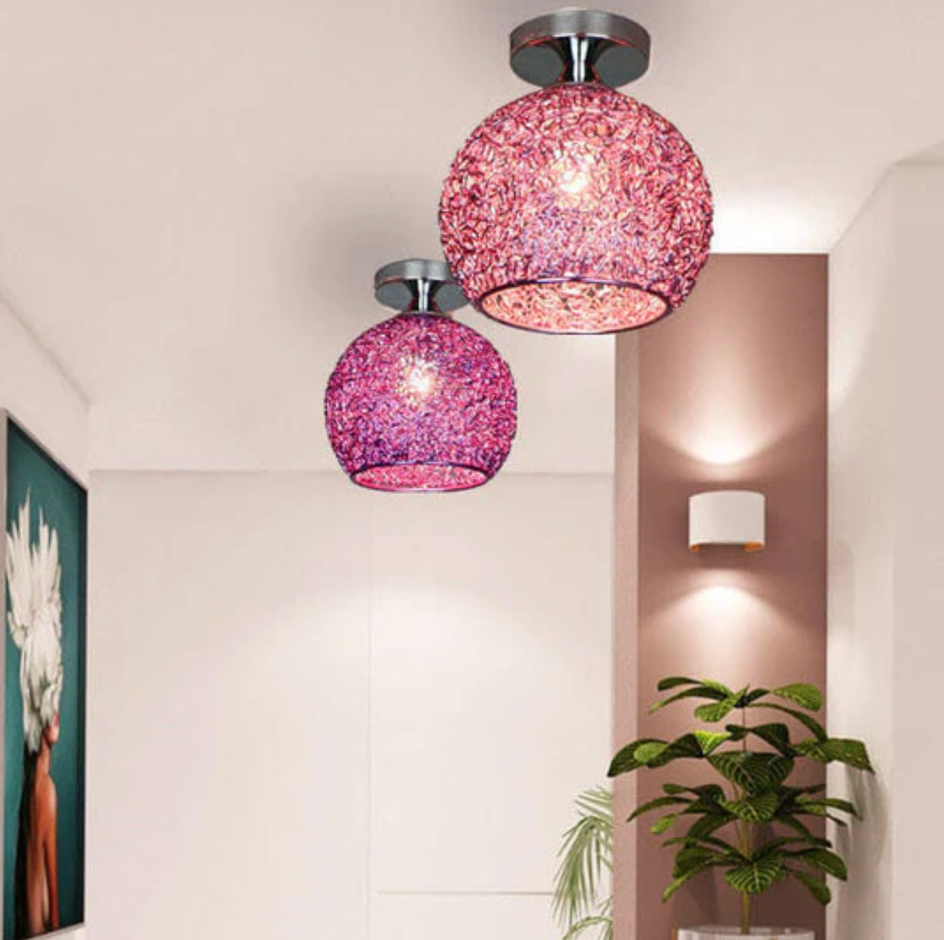 Lampada da soffitto a globo in metallo moderna