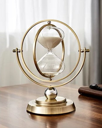 Timer di Sabbia a Clessidra di Lusso con Cornice in Metallo Elegante