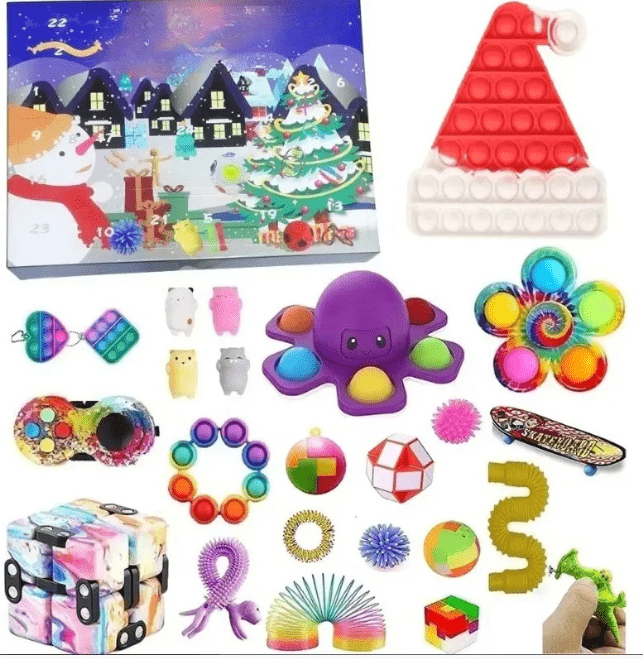 Calendario dell'Avvento Fidget per Bambini – 24 Giorni di Giocattoli Sensoriali e Sorprese Pop It