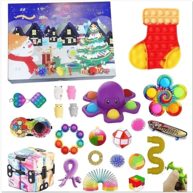 Calendario dell'Avvento Fidget per Bambini – 24 Giorni di Giocattoli Sensoriali e Sorprese Pop It