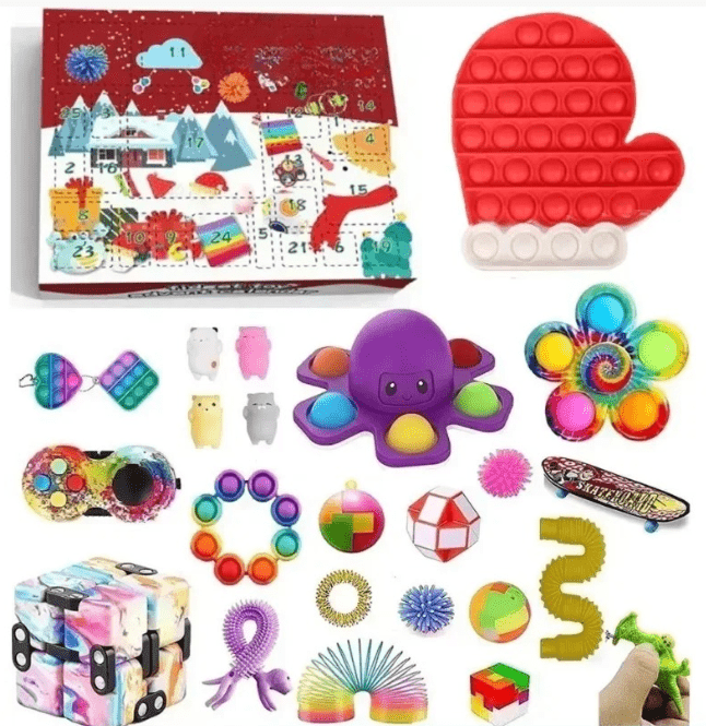 Calendario dell'Avvento Fidget per Bambini – 24 Giorni di Giocattoli Sensoriali e Sorprese Pop It