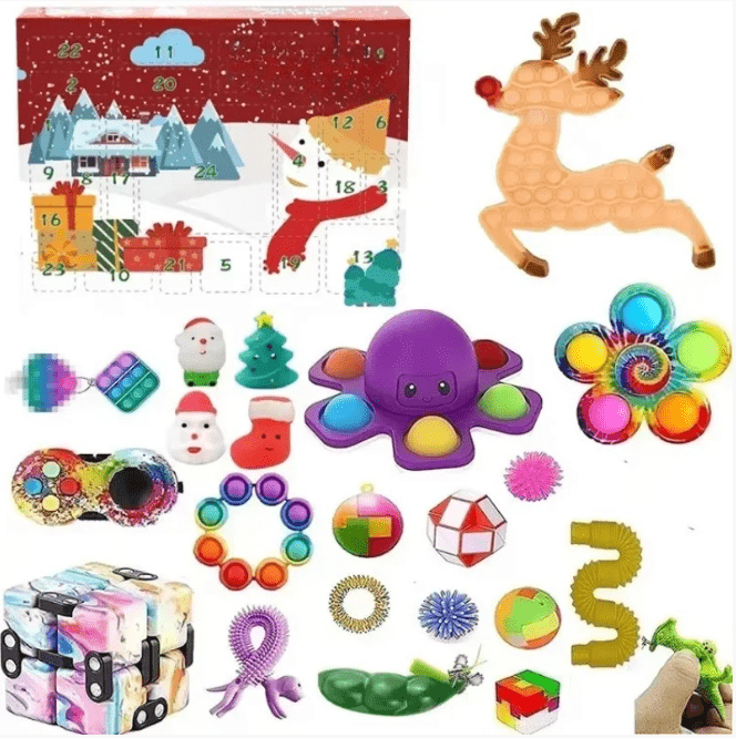 Calendario dell'Avvento Fidget per Bambini – 24 Giorni di Giocattoli Sensoriali e Sorprese Pop It