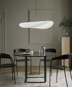 Lampadario in Seta Stile Japandi