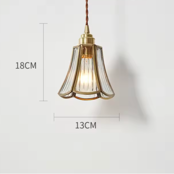 Lampada a Sospensione in Vetro e Ottone