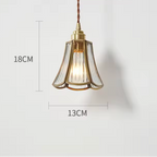 Lampada a Sospensione in Vetro e Ottone
