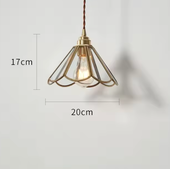 Lampada a Sospensione in Vetro e Ottone
