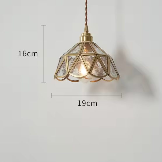 Lampada a Sospensione in Vetro e Ottone